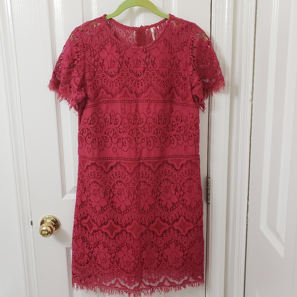 Free People Maroon Lace Dress